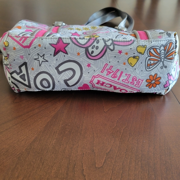 Like brand new authentic Coach purse w charm & purse scarf. - Picture 4 of 7